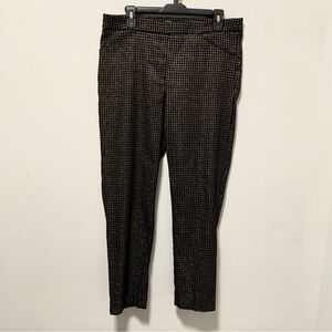 Zac & Rachel Black and Gold Metallic Textured Women’s Pants Size 14